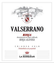 Viñedos y Bodegas de la Marquesa - Valserrano Crianza, přední etiketa Viñedos y Bodegas de la Marquesa - Valserrano Crianza, přední etiketa