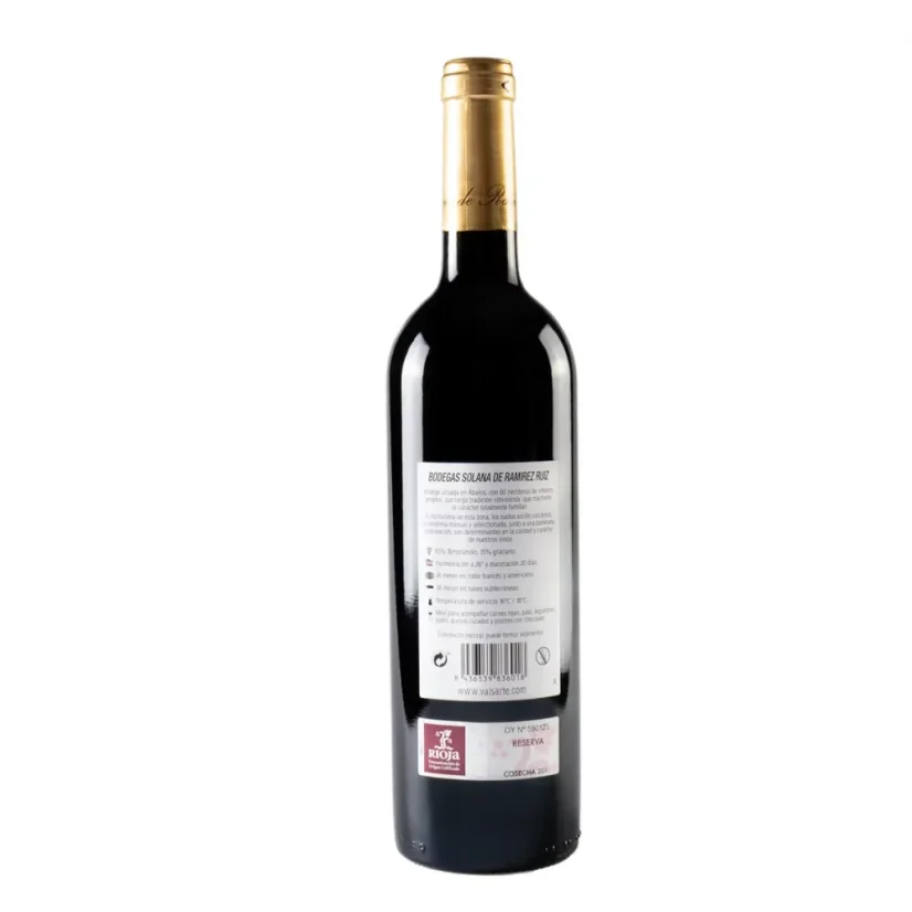 Solana de Ramirez Ruiz - Valsarte Reserva zadní viněta