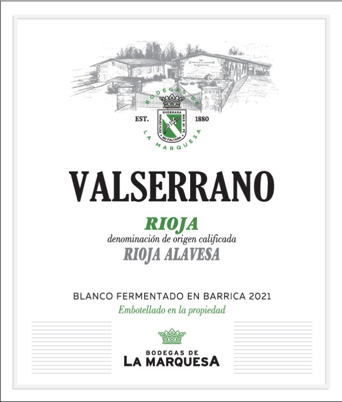 Valserrano Blanco Fermentado en Barrica přední viněta