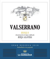 Viñedos y Bodegas de la Marquesa - Valserrano Gran Reserva, přední etiketa