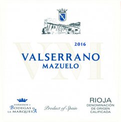 Viñedos y Bodegas de la Marquesa - Valserrano Mazuelo 2016, přední etiketa