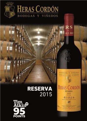 Vítěz soutěže - vynikající Reserva Heras Cordon z roku 2015 má skvělé hodnocení 95 bodů Vítěz soutěže - vynikající Reserva Heras Cordon z roku 2015 má skvělé hodnocení 95 bodů