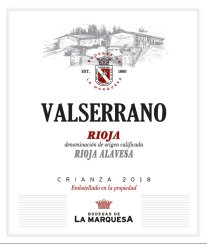 Viñedos y Bodegas de la Marquesa - Valserrano Crianza 2018, přední etiketa