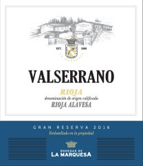 Viñedos y Bodegas de la Marquesa - Valserrano Gran Reserva, přední etiketa Viñedos y Bodegas de la Marquesa - Valserrano Gran Reserva, přední etiketa