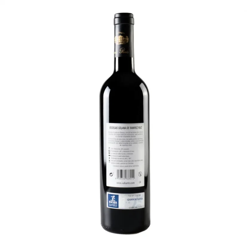 Solana de Ramirez Ruiz - Valsarte Gran Reserva zadní viněta