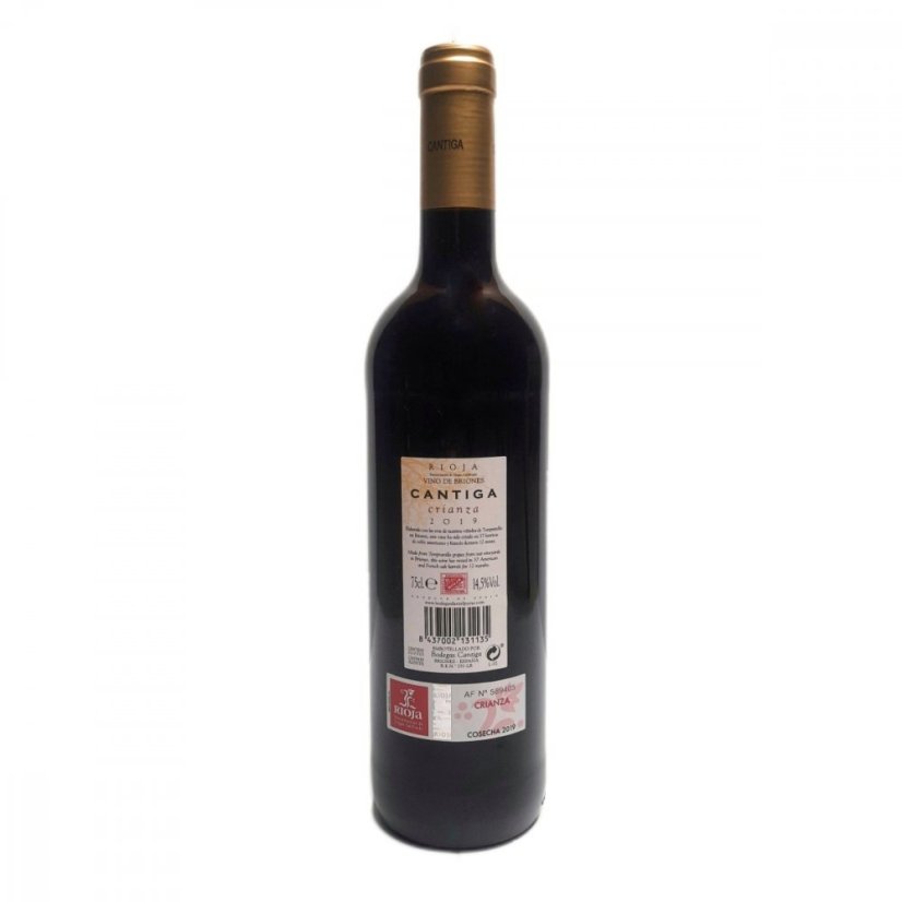 Bodegas Daniel Puras – Cantiga Crianza, zadní viněta