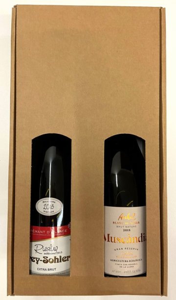 Příklad dárkové krabice s dvěma šumivými víny